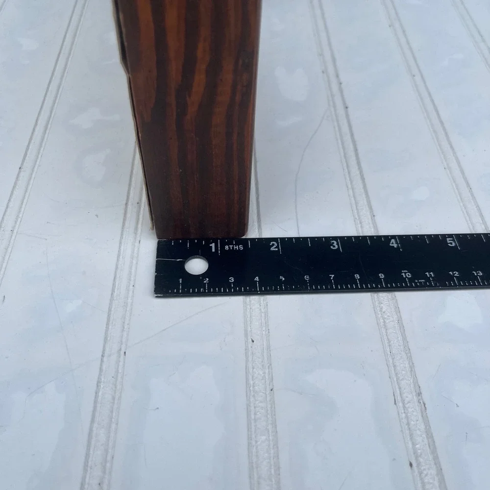 Vtg Square Dark Wood Deep Frame Wall Mirror Shadow Box Tiered Molding 8.25in
